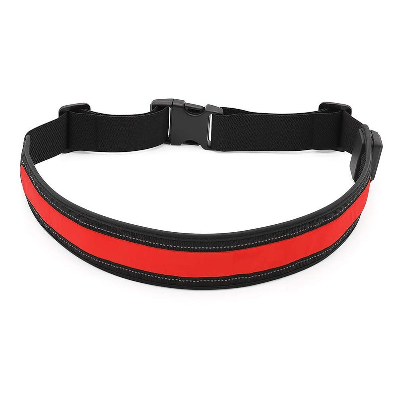 BSEEN LED Running Belt - Rechargeable Glowing Light Up Waistband, Reflective Gear Safety Lights for Runners, Joggers, Walkers, Pet Owners, Cyclists (Red) - Image 2